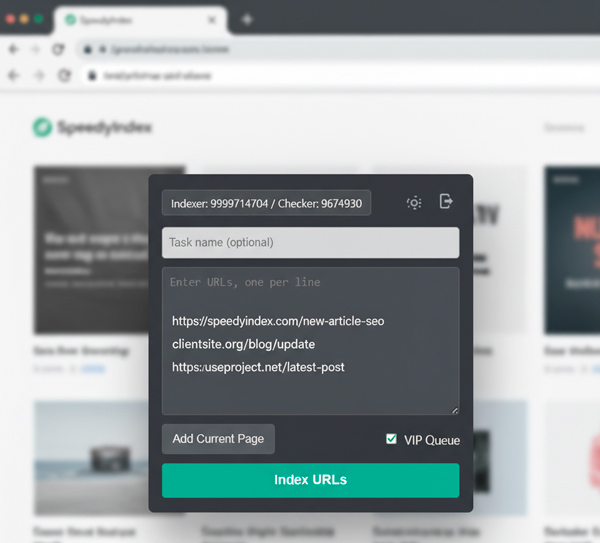 Chrome Web Store'da SpeedyIndex eklentisi